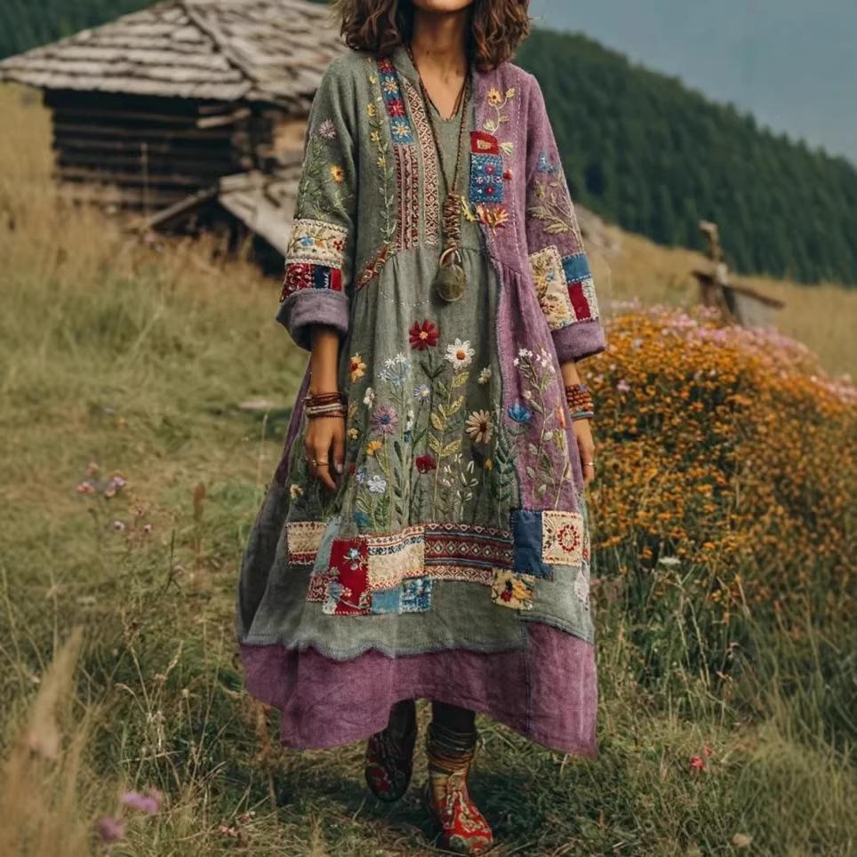 European and American new shirts, dresses, bohemian vacation style pendulum skirts, printed dresses