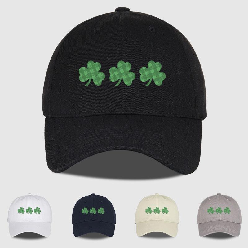 Clover Print SoftTop Baseball Cap Soft Comfortable Lightweight Breathable Lucky Festive St Patricks Day Style Unisex Perfe