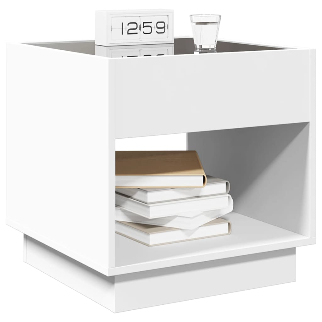 Nightstand with Infinity LED White 50x50x50 cm