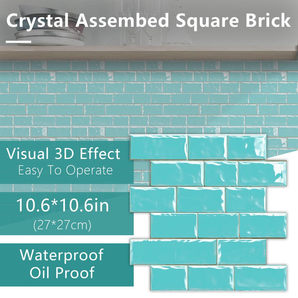 Special Shaped Marble Embossing Tiles Wall Sticker Kitchen Oil-Proof Bathroom Washbasin Art Mural Decals