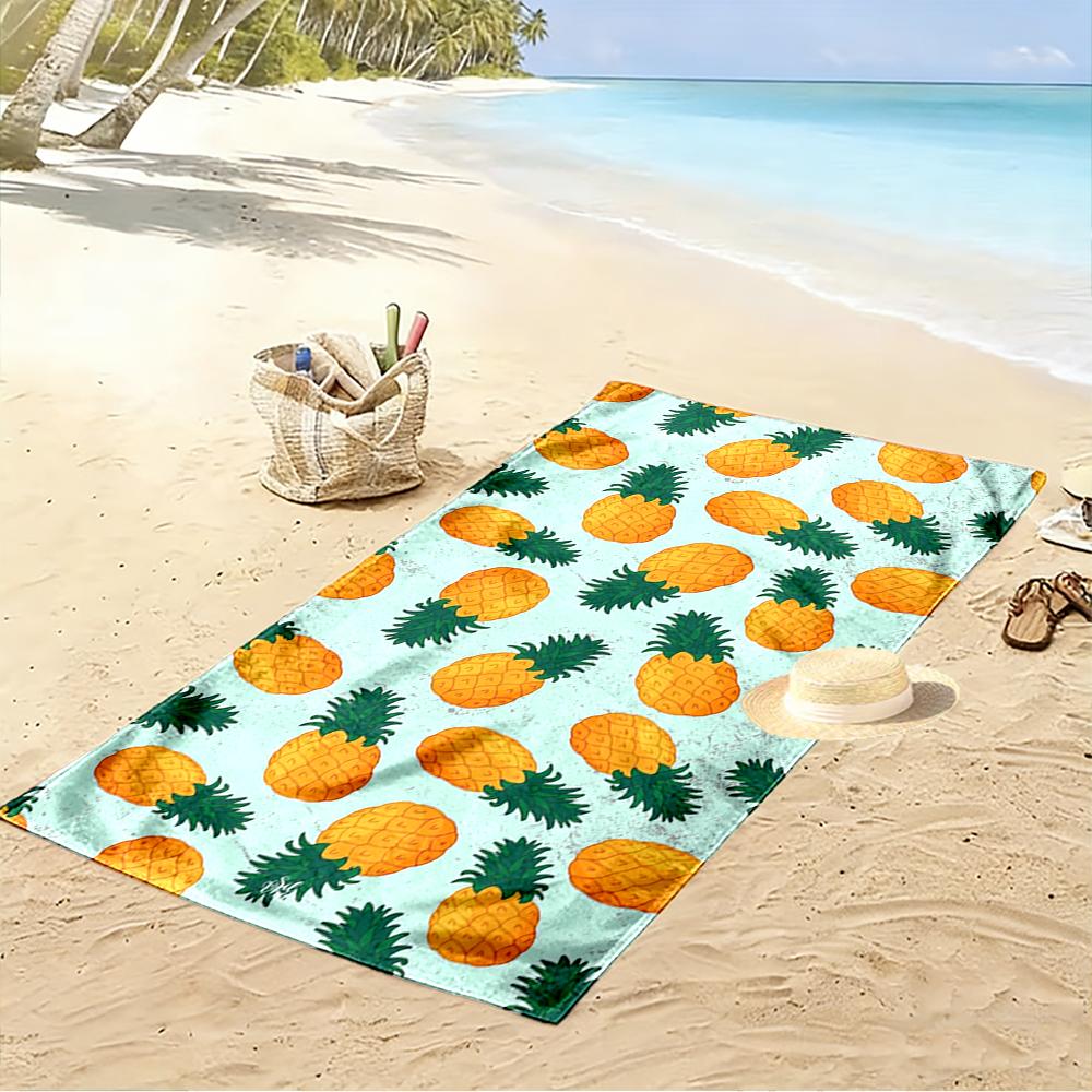Ananas Muster Minzgrüner Hintergrund Strandtuch schnelltrocknend für Reise Outdoor Sport Joggen Strand und Schwimmen