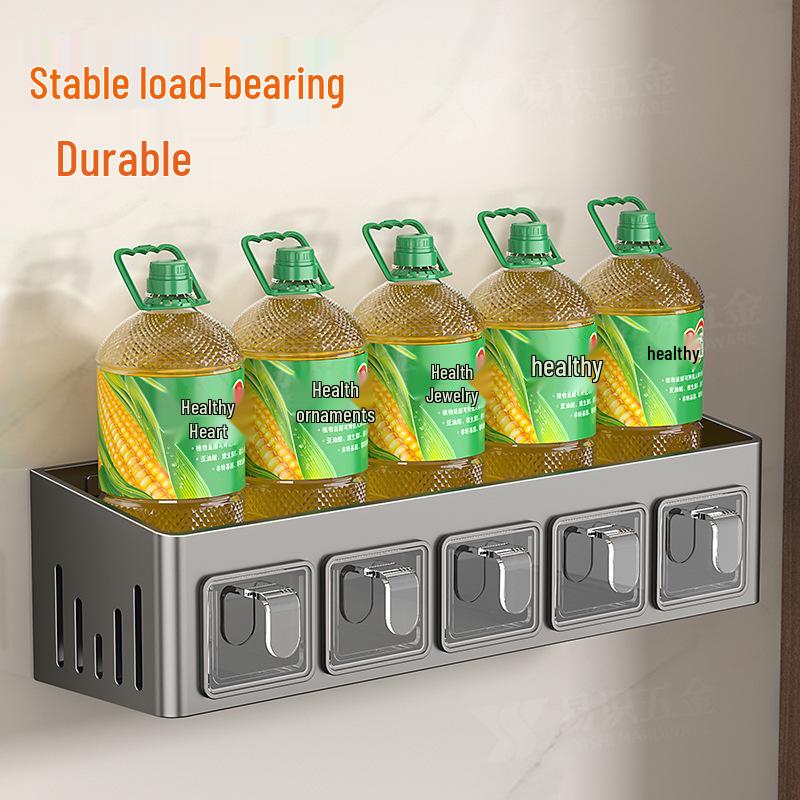 Punch-Free Wall-Mounted Kitchen Storage Rack & Spice Organizer Set