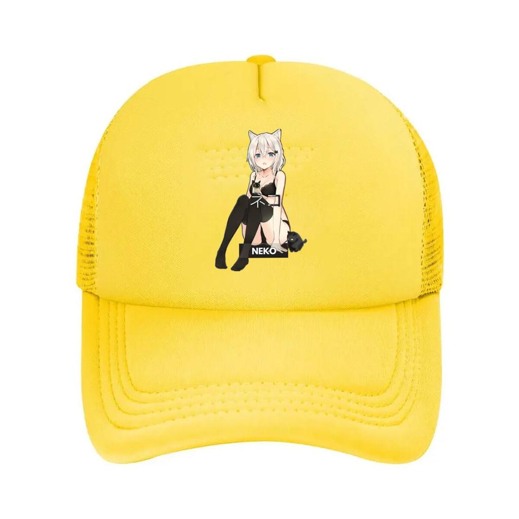 Neko Cat Girl Anime Graphic Mesh Baseball Cap Casual Hat Outdoor  For Womens Unisex FeUnisex