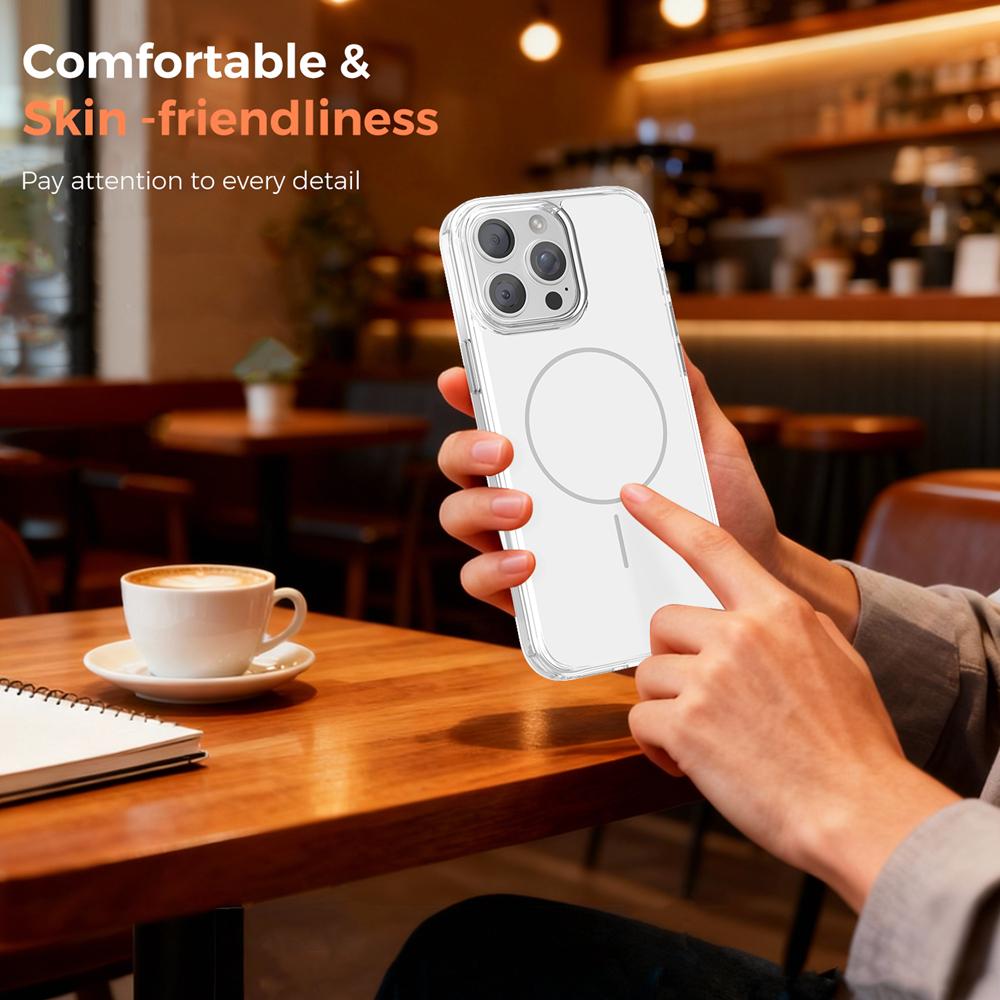 KEYSION Luxury Magnetic Case for MagSafe for iPhone 14 15 16 Pro Max Soft TPU+PC Wireless Charging Shockproof Phone Back Cover