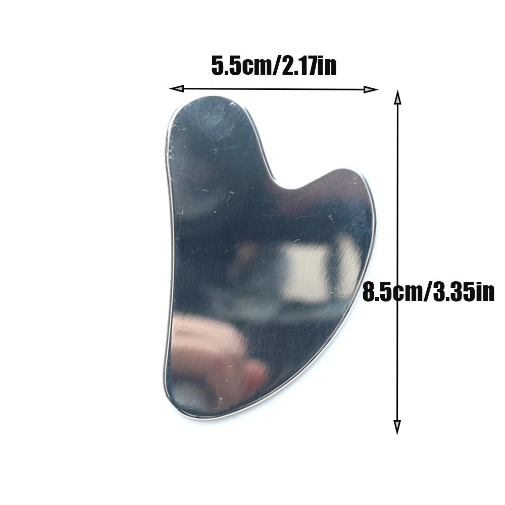 Large Stainless Steel Heart-Shaped Gua Sha Board for Face and Body Massage