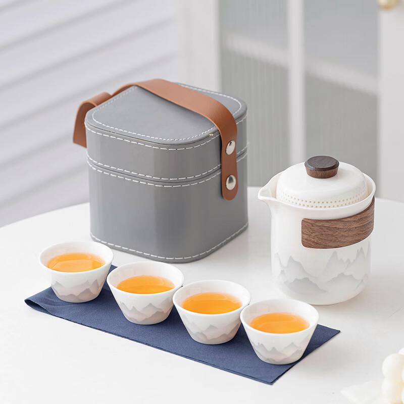 Chinese Ink Wash Ceramic Travel Tea Set