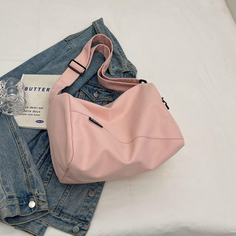 2025 Summer Versatile Solid Color Casual Shoulder Sports Bag - Lightweight Crossbody for College Students