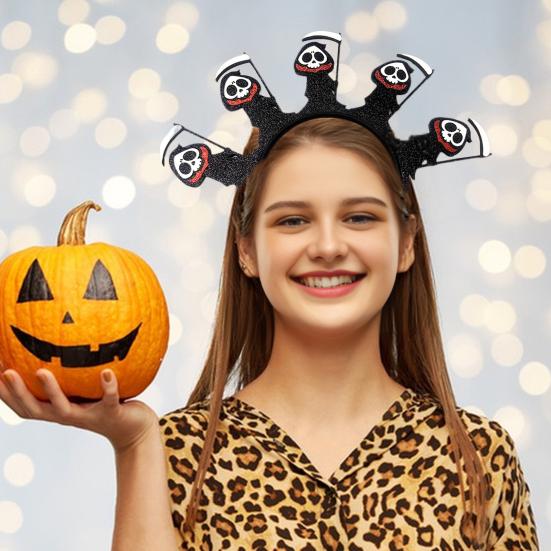 Halloween Pannebånd Glitrende Spøkelsesdekorasjon Utsøkt Håndverk Hårbånd Dekorativ Effekt Hårbøyle Hårtilbehør
