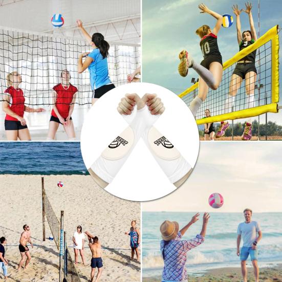 2Pcs Volleyball Arm Sleeves Thumb Hole Design Super Soft High Elastic Breathable Forearm Sleeves Padded Volleyball Sleeves