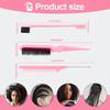 3 Pcs Slick Back Hair Brush Set with Edge Brush Bristle Brush Rat Tail Comb Teasing Brush Set for Smoothing Baby Hair Flyaways