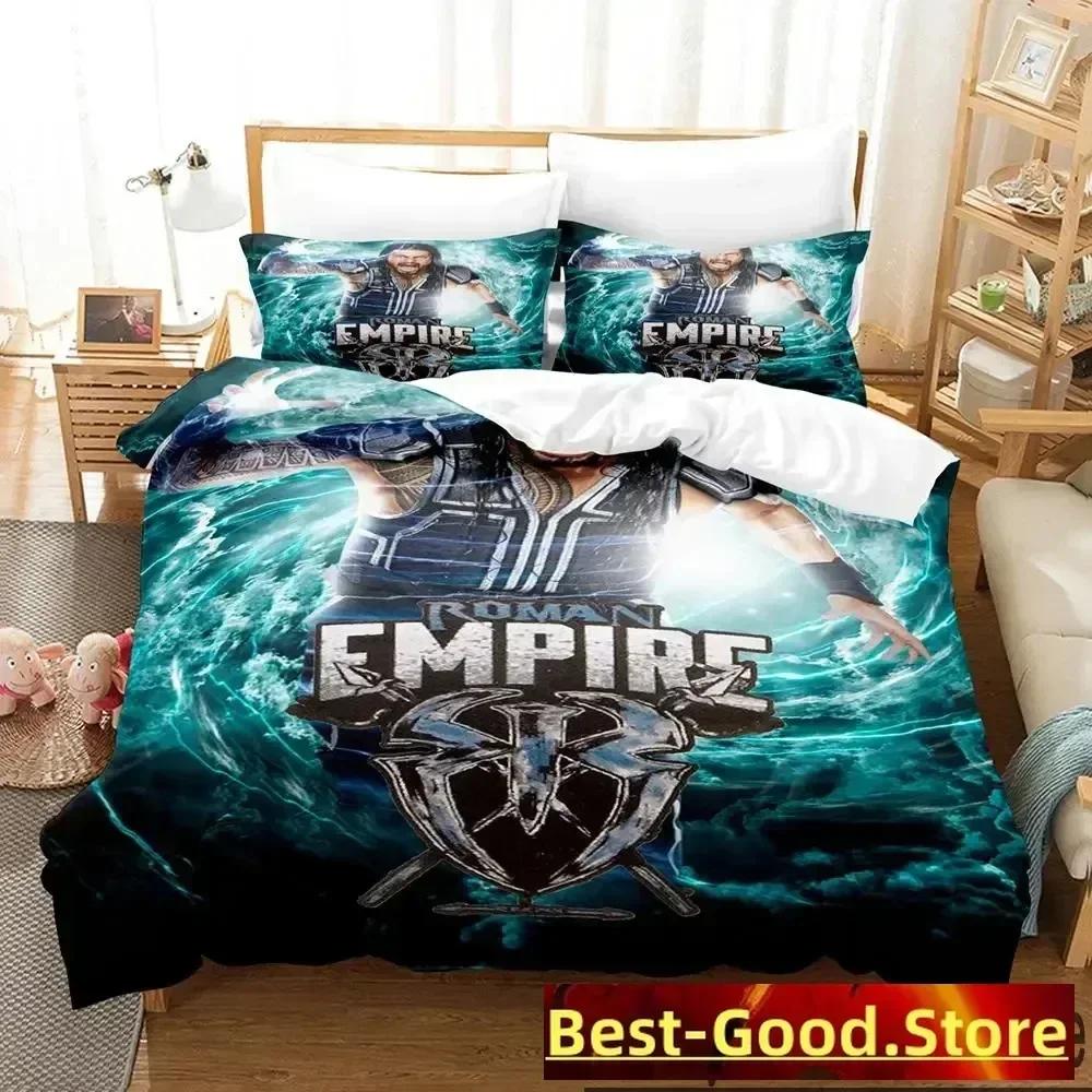 3D Wrestler Roman Reigns Bedding Set Duvet Cover Sheet Printed Bed Set Pillowcase Bed Full Queen King Size Comforter Bedroom