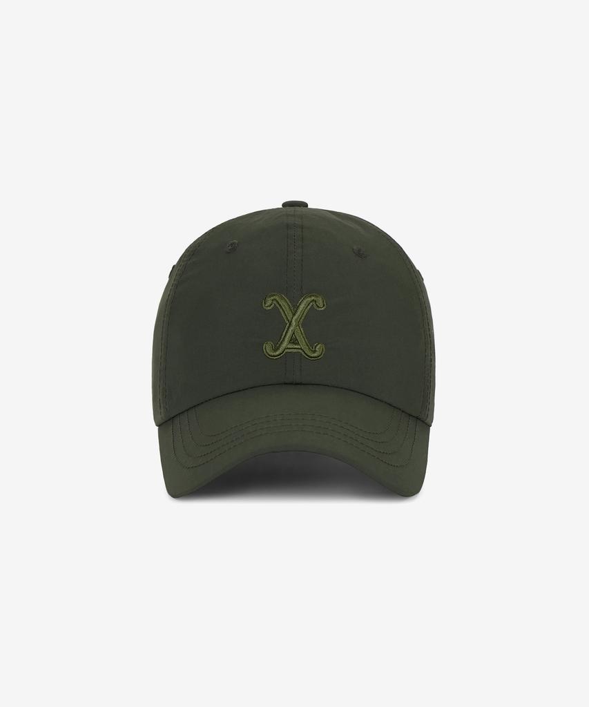 Bajal Va Curved Logo Nylon Ball Cap Khaki