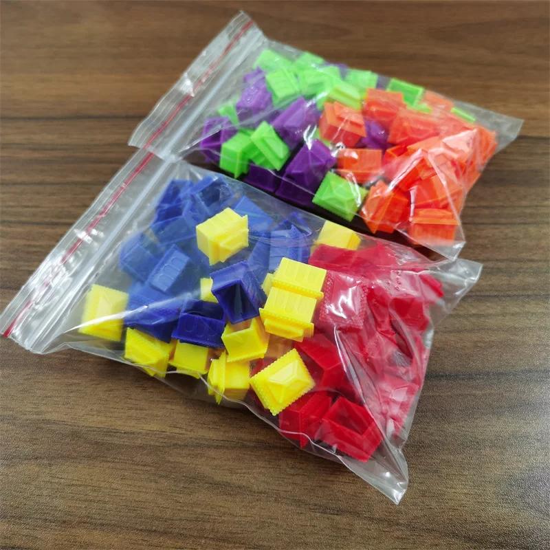 60Pcs/Set Sales Of Monopoly Game Chess House, Hotel, Three-Dimensional Small House Accessories