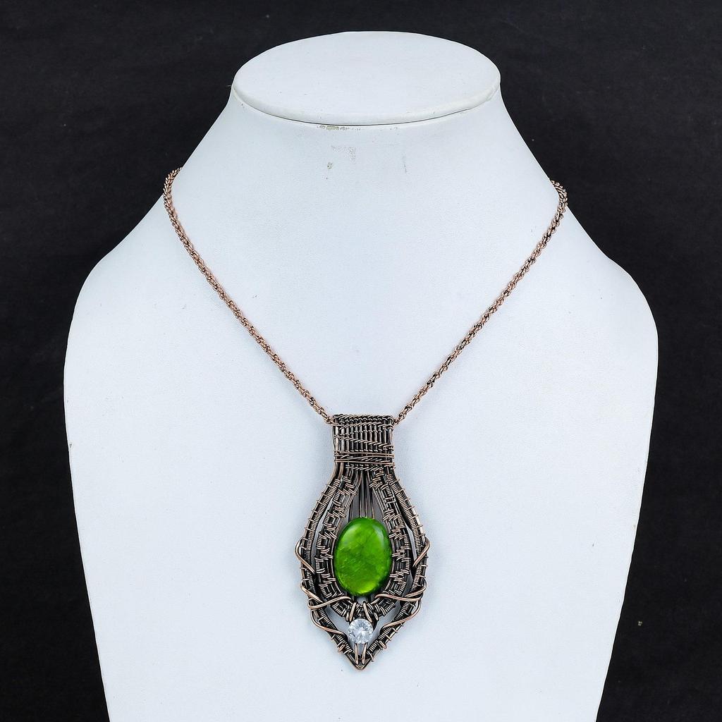Green Flash Labradorite Pendant Gemstone Jewelry, 999 Copper Wire Wrapped Pendant, Handmade Jewelry Birthstone Pendant, Gift For Him