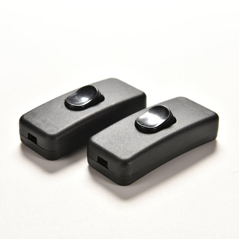 2 Pcs Ac 250V/125V 2A Black Plastic On/Off Button In Line Cord Switches