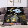 "Haunted House with Ghost and Witch" Patterned flannel blanket perfect for the bedroom living room, sofa, or a little nap