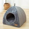 Teepee Shape Cat Cave Bed Pet Tent House Soft Cushion Anti-Slip Bottom