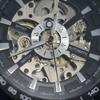 Men's Hollow Skeleton Dial Automatic Mechanical Stainless Steel Band Wrist Watch