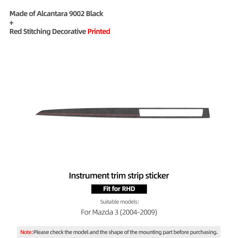 BDP1 For Mazda 3 Axela 2004-2009 Made of Alcantara Dashboard Panel Instrument Trim Stickers Car Interior Decor Tuning Accessories
