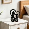 Rustic Mr. & Mrs. Sign Wooden Couple Cat Wedding Sign Romantic Black Cats Snuggling Silhouette Heart Decoration for Wedding Valentine's Day