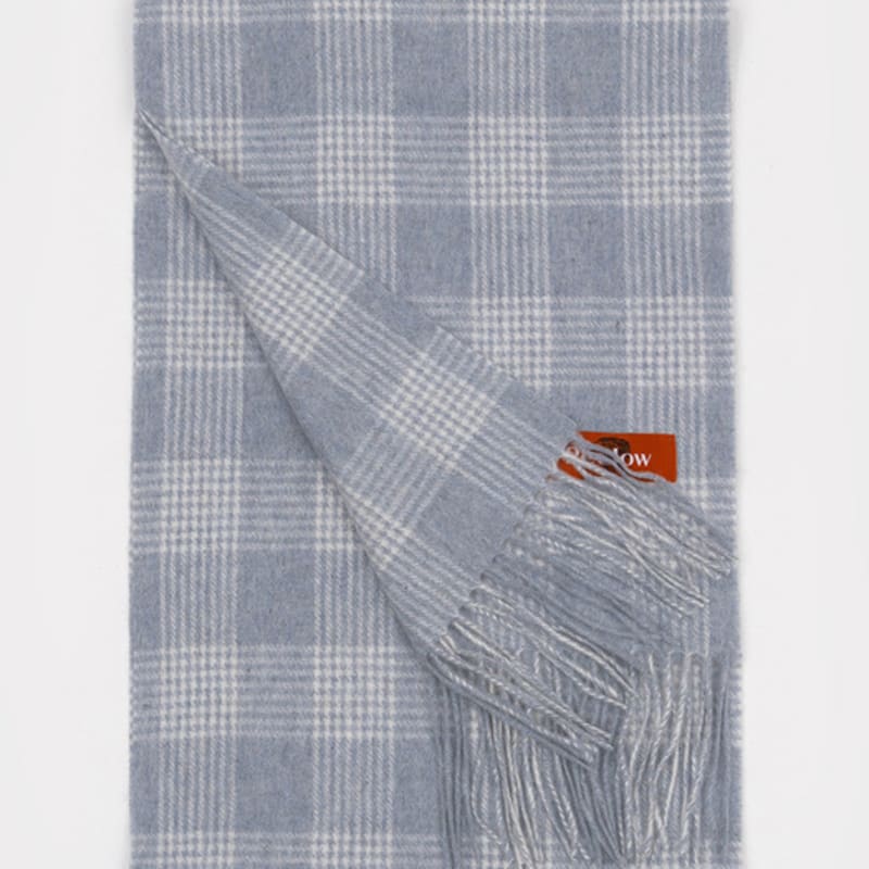 RECLOW RECLOW 2021 100% Wool Check Muffler Gray Blue