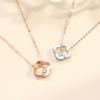 Lucky Clover Necklace Women'S Style Fashion Versatile Diamond Mori Pendant Accessories Premium Durable Quality