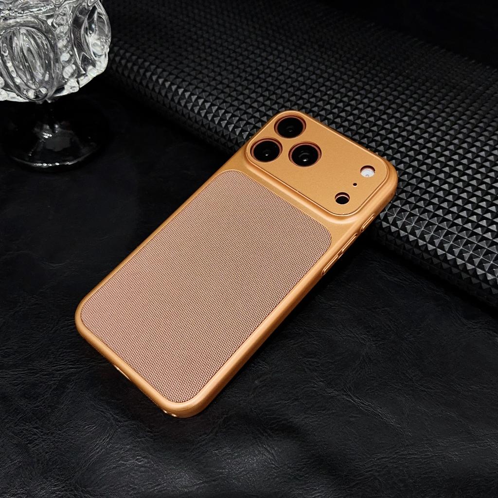 Tech Woven Fabric Leather Color Case for iPhone Air 17 16 15 14 13 12 11 Pro Max Matte Shockproof Camera Protection Cover