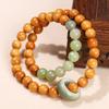 Sandalwood Bead Bracelet Double Hoop Bodhi Hand String for Men Women Retro Simple Natural Stone Vintage Hand Jewelry Accessories