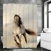 Prancing Horse Prairie Shower Curtain, Bathroom Decorative Shower Curtain, Waterproof Shower Curtain with Hooks