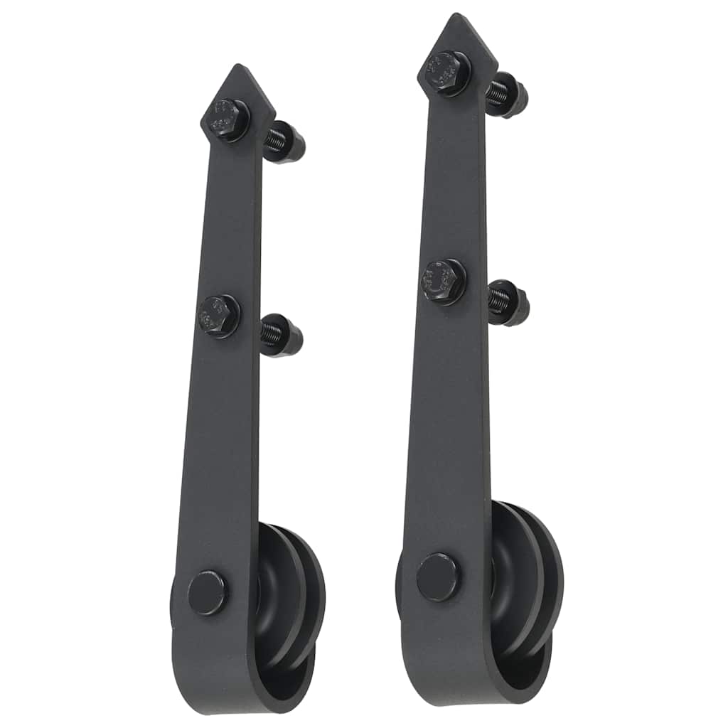 Vidaxl System for Sliding Door Installation Skien, 200 Cm, Steel, Black
