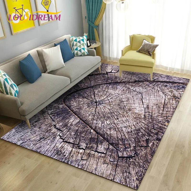 3D Ahşap Tahıl Desen Alan Kilim, Oturma Yatak Odası Kanepe Paspas Mutfak Dekorasyon için Halı Halı, Çocuk Kaymaz Zemin Mat Oyna