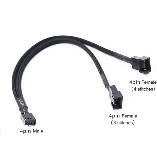 27cm 4-Pin PWM Splitter Adapter Gehäuselüfter für Computer CPU Stromkabel Lüfter