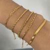 Jiedin European and American Stainless Steel Stacked Gold Bracelet Niche Metal Wind Chain Titanium Steel Hand Jewelry