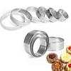 Anello per Torta Perforato Francese - Stampo per Torta Rotondo e a Forma di Cuore in Acciaio Inossidabile per Mousse, Cheesecake, Torte alla Frutta Anello per Torta da Forno
