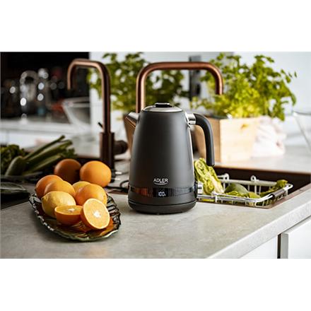 Adler | Kettle | AD 1295b | Electric | 2200 W | 1.7 L | Stainless Steel | 360° Swivel Base | Black