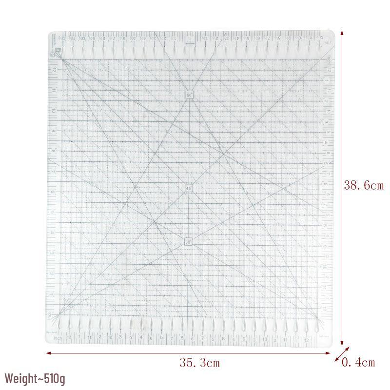 Acrylic Irregular 90° Sewing and Patchwork Ruler for Fabric Cutting