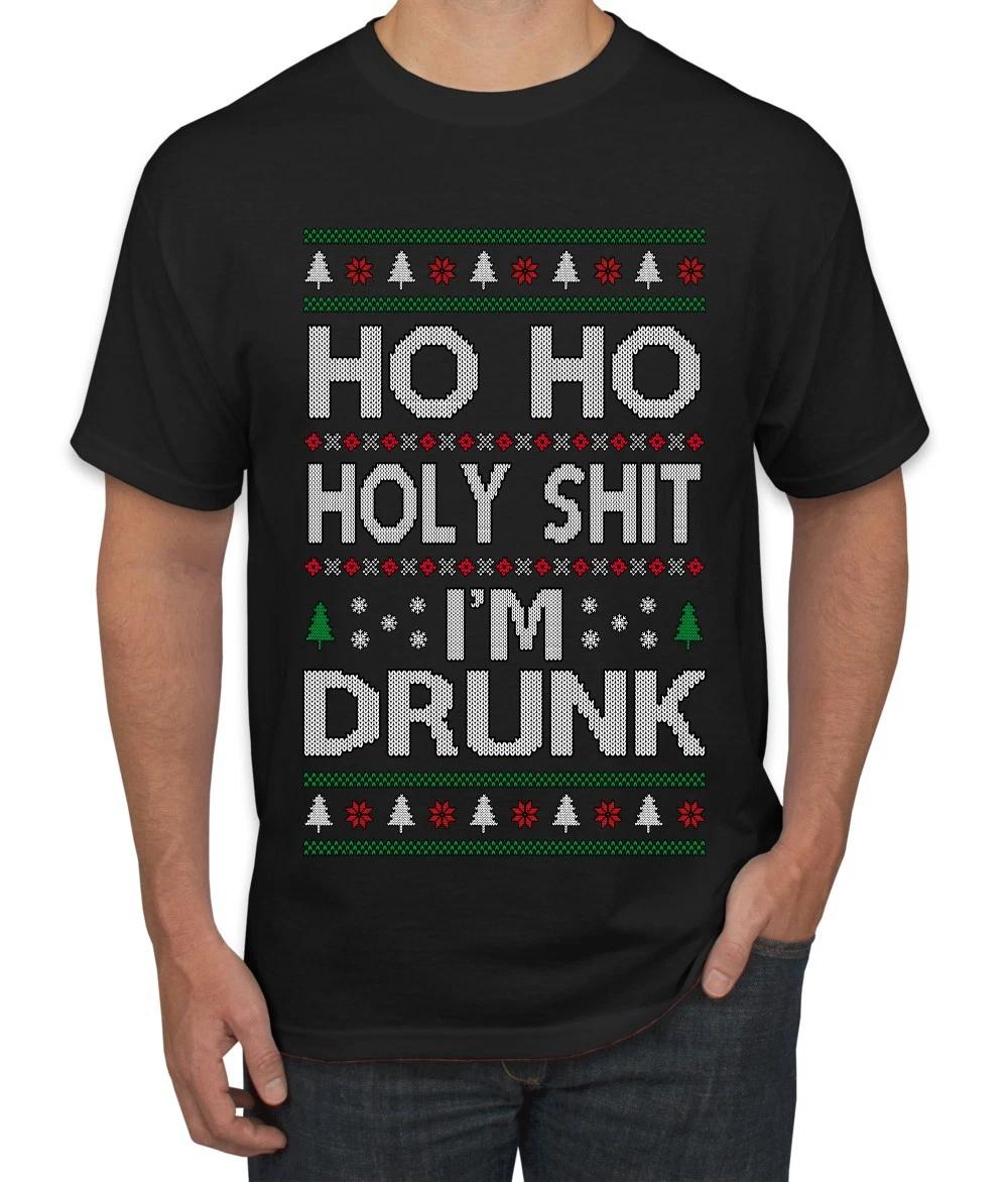 Ho Ho I m Drunk Funny Ugly Christmas Men s T- Shirt 3XL