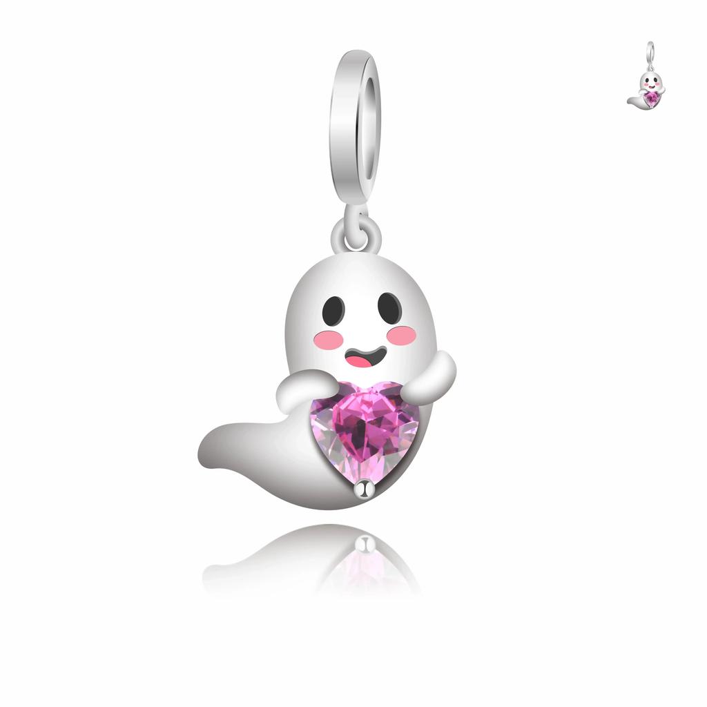 925 Silver Bat Witch Pumpkin Scream Skull Spider Moon Bead Fit Pan Charms Bracelet For Making Women Halloween Berloque