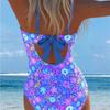 1011 new European and American printed one-piece swimsuit women's beach hot spring sexy swimsuit