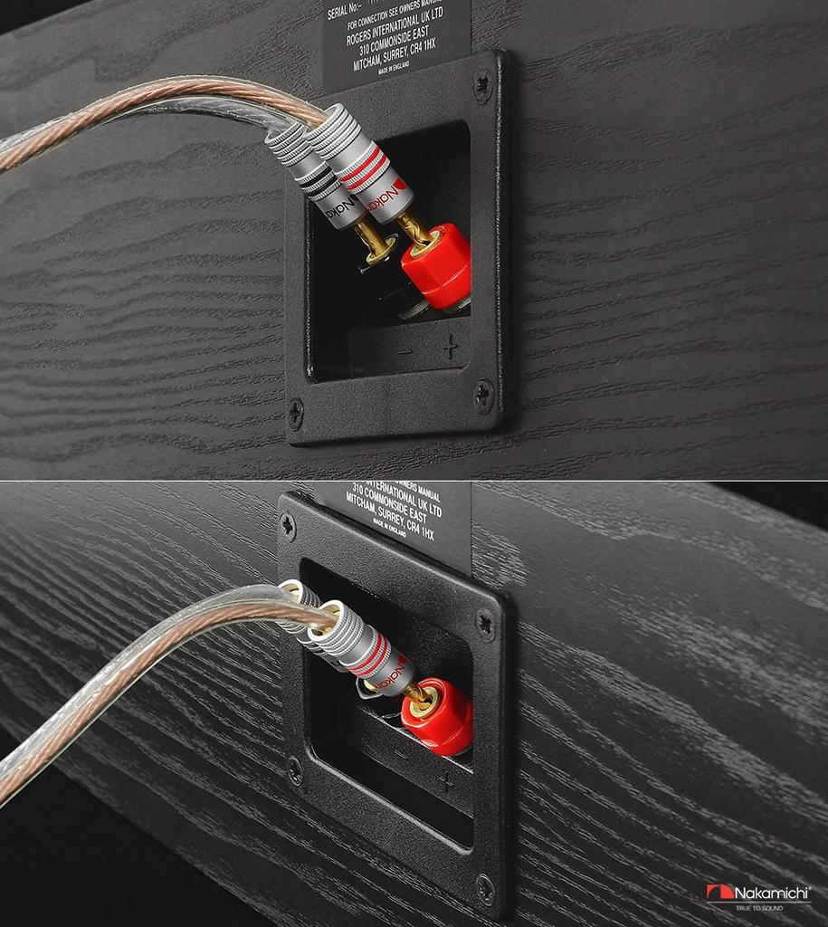 Nakamichi Excel Series 24K Gold Plated Banana Plugs 12 AWG 18 AWG Gauge Size 4mm Speaker Amplifier AV Stereo Home Theater Audio Wire Cable Screw