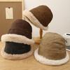 Women S Winter Warm Suede Bucket Hat Ear Protection Thick Plush Hat