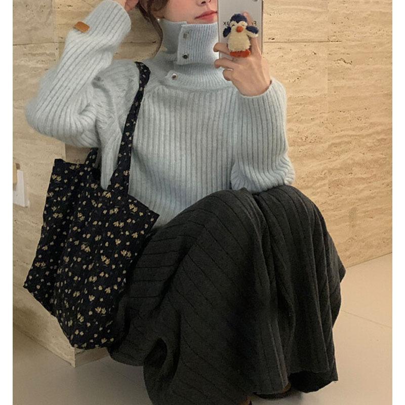 High-necked Two-wear High-end Knitted Sweater Women's Inner Wear Autumn and Winter Design Sense Simple and Versatile Solid Color Bottoming Shirt