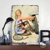 Pin Up Girl Bar Kunst Pub Blechposter Individuelle Wandkunst Vintage Retro Metallschilder zur Dekoration Garagendekorationen Man Cave