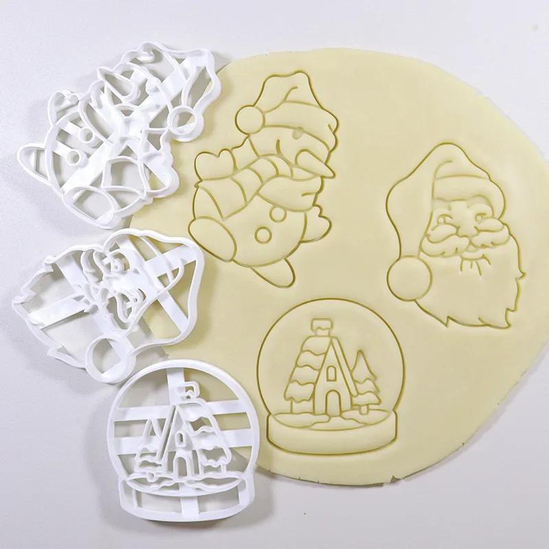 Stampo per biscotti natalizi, omino di pan di zenzero, Babbo Natale, timbro, per feste di Natale per bambini, stampino per biscotti, decorazioni per dolci