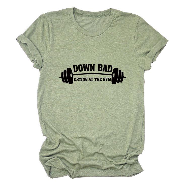 

Очень плохо плачу в спортзале Принтованные футболки с коротким рукавом и круглым вырезом для женщин XXXL