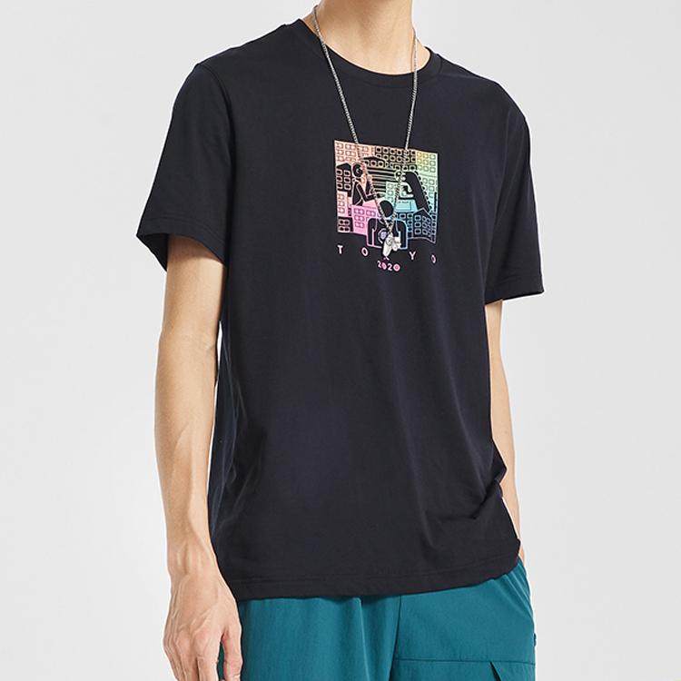 Li Ning Badfive Basketbalová série Tričko s krátkým rukávem Pánské Topy Černá AHSQ529-2