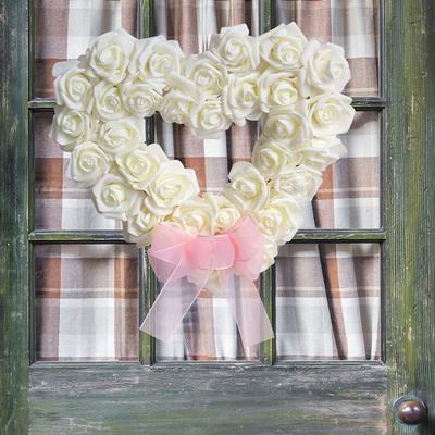 Heart Love Garland Wall Hanging Sign with Bows Hanging Wall Decorations Tinsel for Gifts Anniversary Wedding Dinner Decor