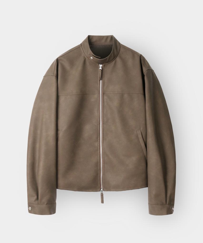 Indust Washed Leather Biker Jacket_Charcoal