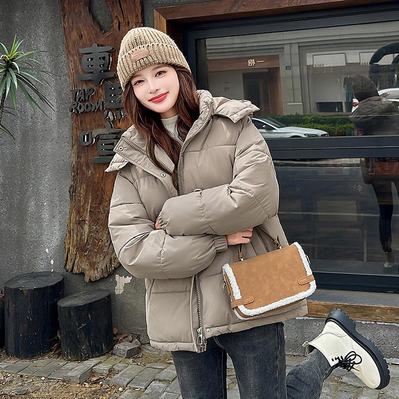 

Женская стеганая куртка с капюшоном, модная, универсальная, свободная, теплая, женская зимняя стеганая куртка, стеганая женская M