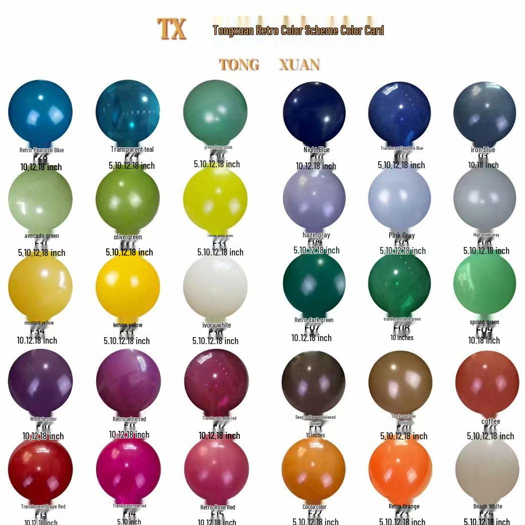 

Tongxuan Retro 10-Inch Balloons for Birthday, Party, Chain Decoration, and Weddings.